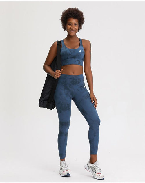 Activewear crop top or Sports Bra. Turquoise blue and teal. Unique Ind –  Artikrti